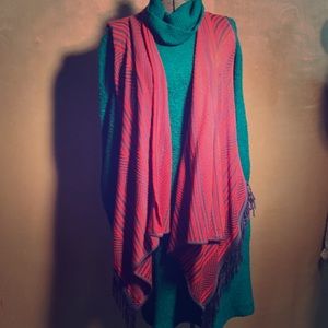 Orange and Purple Sweater Vest/Shawl